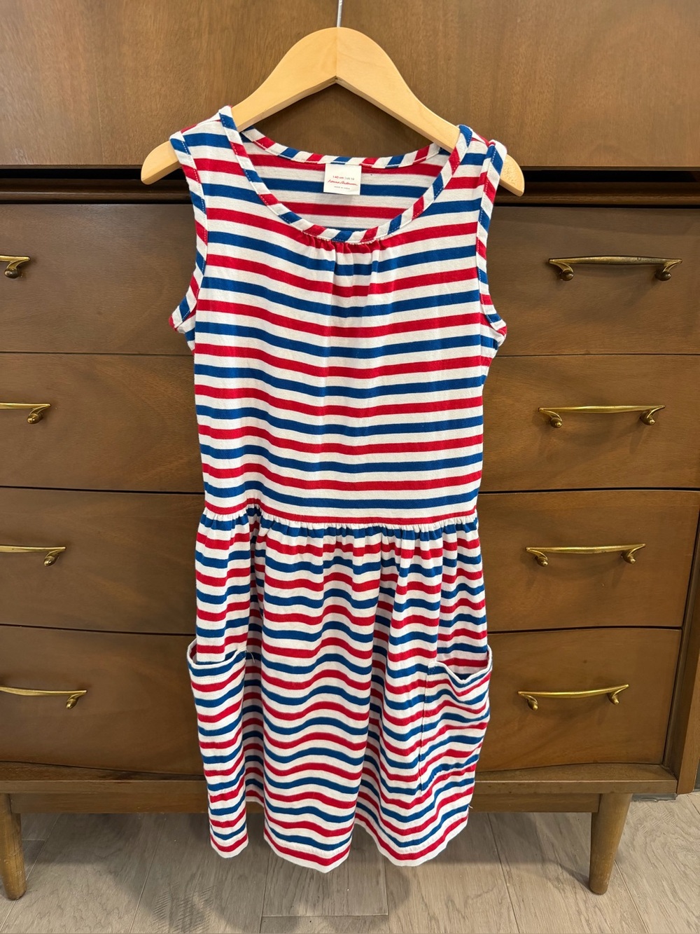 Hanna Andersson So Breezy Stripe Dress, with pockets. Size 10.